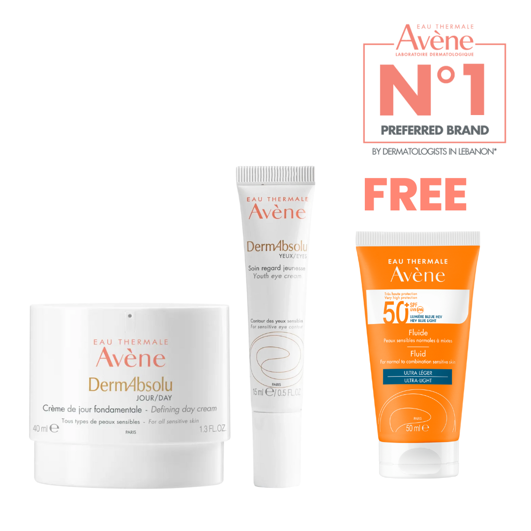 Derm Absolu Day Cream + Derm Absolu Eyes+ Free Fluid Sunscreen