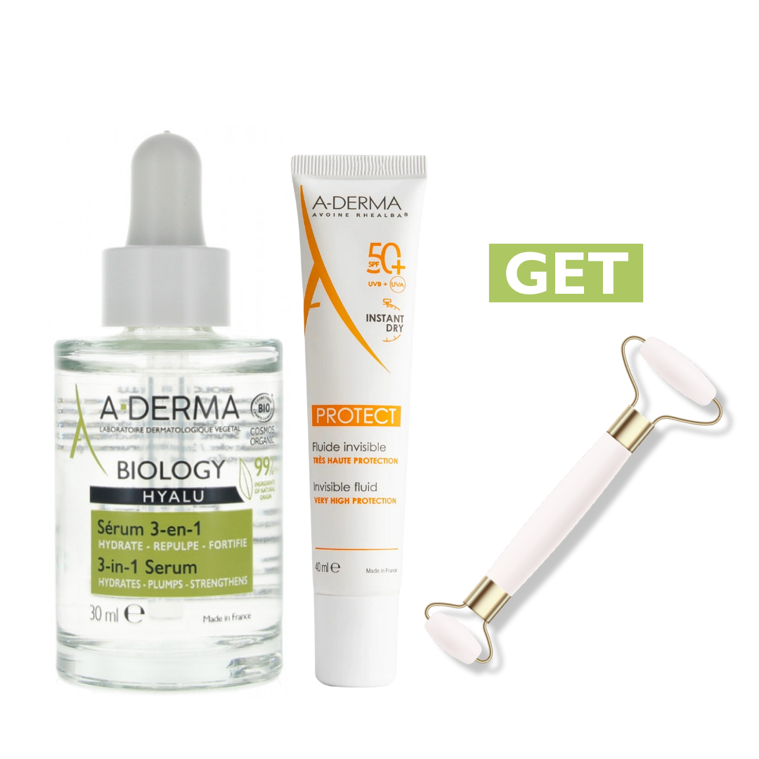 Hyalu Serum+ Protect Invisible Fluid+ Free Face Roller
