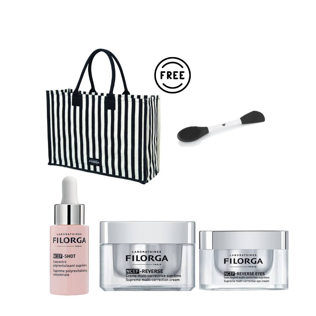 NCEF Reverse Cream + NCEF Reverse Eyes + NCEF Shot + Free Filorga Summer Bag + Free Filorga Face Brush